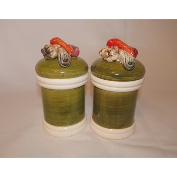 Vintage Arnart 5th Avenue Garden Harvest Salt Pepper Shakers Hand Painted #1901 - Picture 3 of 10